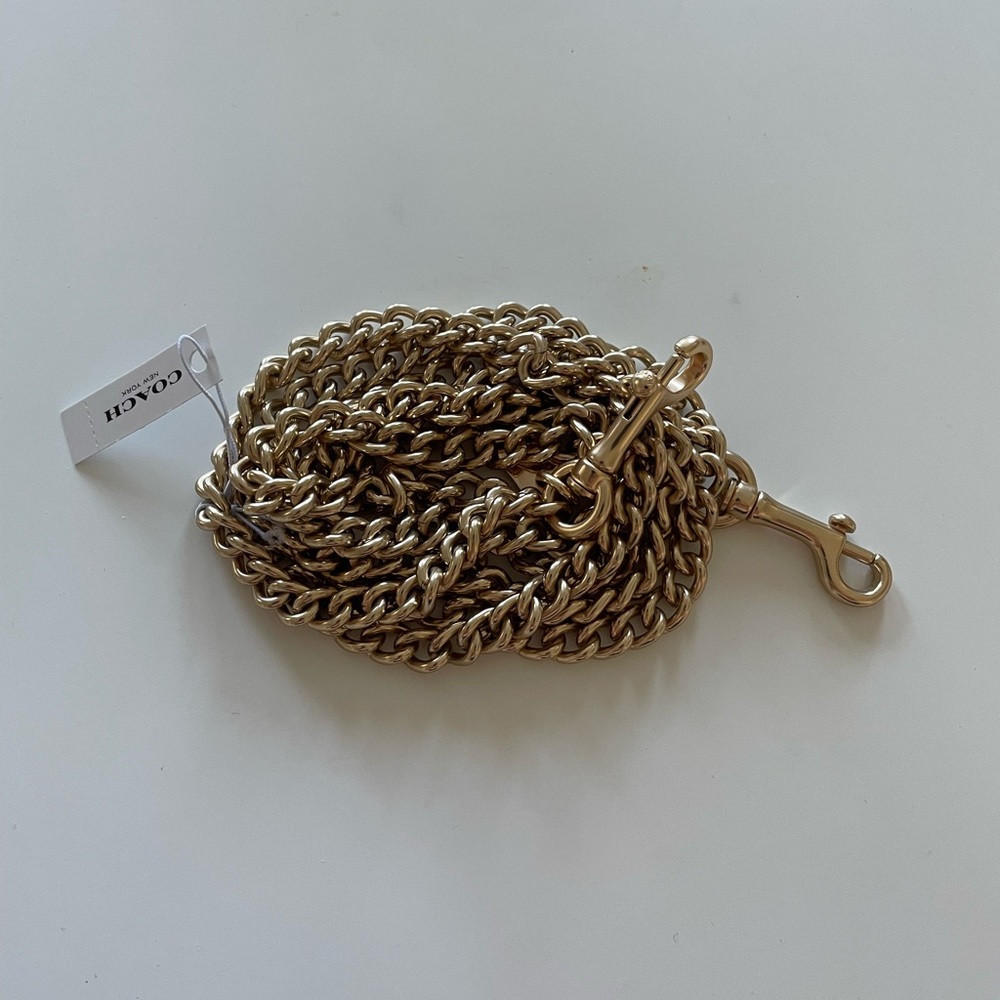 NWT Coach gold chain crossbody strap